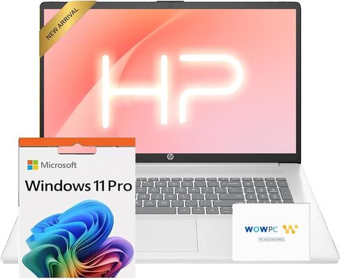 HP 2025 17 Inch Laptop Computer, 17.3 IPS FHD Business Laptop PC, AMD Ryzen 5 6-Core, 40GB RAM 1.5TB Storage (1TB SSD + 512GB External), 10-Key Number Pad, Windows 11 Pro with Microsoft Office in Saudi Arabia