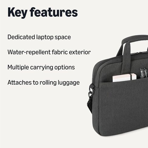 Amazon Basics حقيبة كمبيوتر محمول 15.6 بوصة للنساء والرجال ، حقيبة رسول الكمبيوتر والكمبيوتر اللوحي ، الأسود in Kuwait