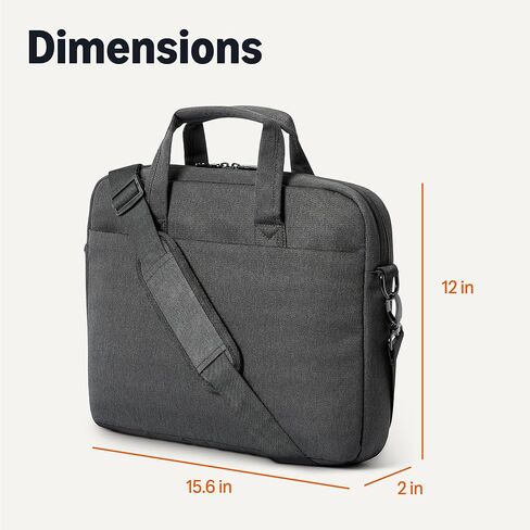 Amazon Basics حقيبة كمبيوتر محمول 15.6 بوصة للنساء والرجال ، حقيبة رسول الكمبيوتر والكمبيوتر اللوحي ، الأسود in Kuwait