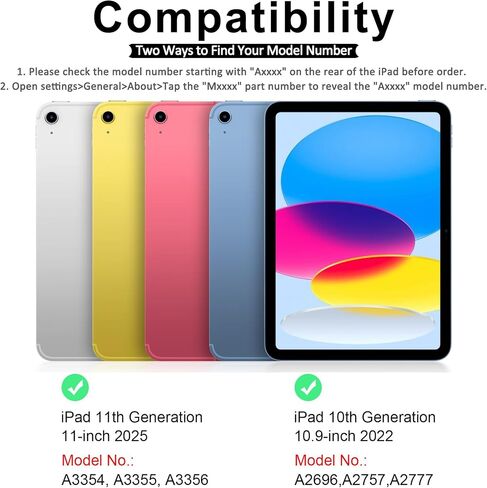 حالة لوحة المفاتيح مع الماوس لـ iPad (A16) 11th 2025/ 10th Generation 2022 مع لوحة المفاتيح - غطاء مفتاح الورقة اللاسلكي القابل للفصل مع حامل قلم رصاص لـ iPad 11 بوصة A16/ 10th Gen 10.9 في ، P. in Kuwait