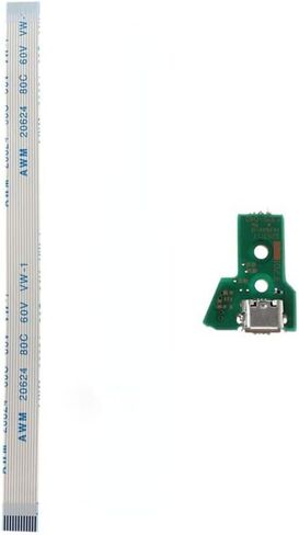 2pcs Replacement 12pin Charging Socket Port PCB Board for PS4 Pro Slim Controller JDS040 Power Flex Cable in Saudi Arabia