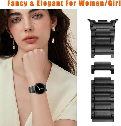 KOREDA Metal Band for Samsung Galaxy Watch 8 Classic 46mm/Galaxy Watch 8 40mm 44mm Bands, No Gap Solid Stainless Steel Business Metal Strap for Galaxy Watch 8 Men Women in Kuwait