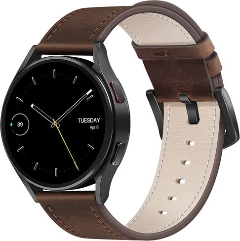 فرقة جلدية للرجال متوافقة مع Samsung Galaxy Watch 7/6/5/4/نشط 2 40 مم 44 ملم/مشاهدة 6 كلاسيكي 47 مم 47 مم/مشاهدة 5 Pro 45mm/Watch 4 الكلاسيكية 42 مم 46 مم ، حزام معصم 20 ملم in Kuwait