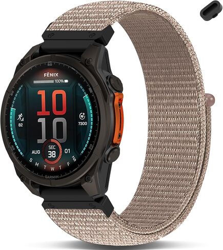 Nylon Quick Fit Watchband Compatible with Garmin Fenix 8 47mm/Forerunner 965/970/Instinct 1/2/3 45mm Solar,22mm Soft Hook and Loop Adjustable Sport Strap for Fenix 7 Pro/7/6 Pro/6/5 plus in Kuwait