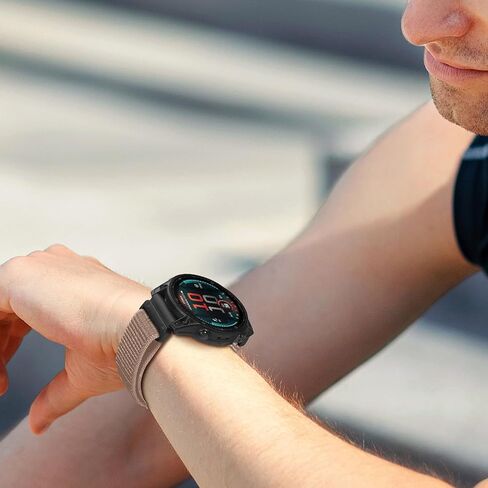 Nylon Quick Fit Watchband Compatible with Garmin Fenix 8 47mm/Forerunner 965/970/Instinct 1/2/3 45mm Solar,22mm Soft Hook and Loop Adjustable Sport Strap for Fenix 7 Pro/7/6 Pro/6/5 plus in Kuwait