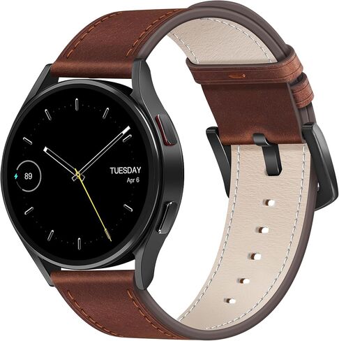 فرقة جلدية للرجال متوافقة مع Samsung Galaxy Watch 7/6/5/4/نشط 2 40 مم 44 ملم/مشاهدة 6 كلاسيكي 47 مم 47 مم/مشاهدة 5 Pro 45mm/Watch 4 الكلاسيكية 42 مم 46 مم ، حزام معصم 20 ملم in Kuwait