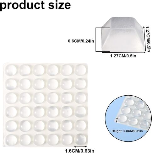 76 Pcs Raised Keyboard Bubbles Typing Stickers for Long Nails, Square and Round Shape High Transparency Silicone Keyboard Caps Cover Stickers Self Adhesive Keycaps Pad for Laptop Keyboards & Mice in Saudi Arabia