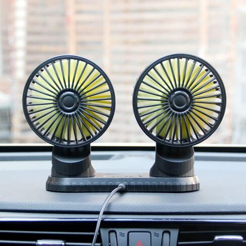 USB Powered Car Dual Head Fan Multi-Angle Rotatable Dashboard Three Gears Summer Cooling Fan Accessories,Built-in Aroma Diffuser in Saudi Arabia