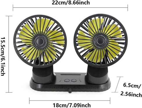 USB Powered Car Dual Head Fan Multi-Angle Rotatable Dashboard Three Gears Summer Cooling Fan Accessories,Built-in Aroma Diffuser in Saudi Arabia