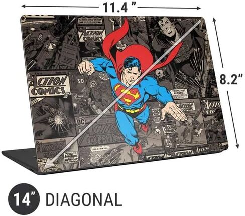 Skinit Laptop Decal Skin Compatible with Universal Laptop 14in (11.4 x 8.2in) - Officially Licensed Warner Bros Superman Mixed Media Design in Saudi Arabia