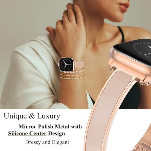 WINGLE Slim Watch Bands for Apple Watch Band Women 38mm 40mm 41mm 42mm 44mm 45mm 46mm Series 11 10 SE 3/2/1 Jewelry Dressy Bracelet Thin Metal Strap Designer Luxury Bangle for iWatch 9/8/7/6/5/4/3/2/1 in Saudi Arabia