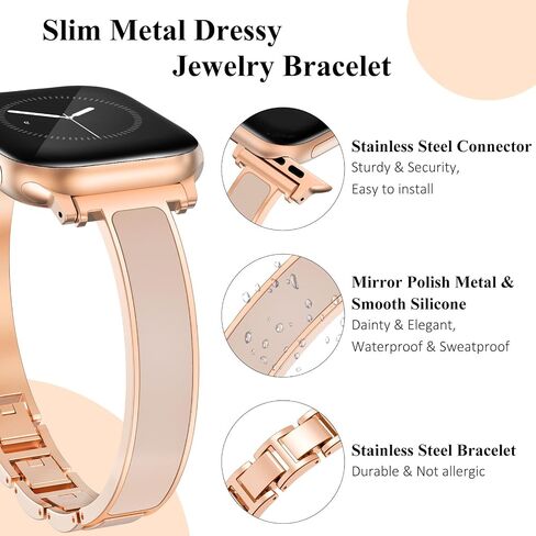 WINGLE Slim Watch Bands for Apple Watch Band Women 38mm 40mm 41mm 42mm 44mm 45mm 46mm Series 11 10 SE 3/2/1 Jewelry Dressy Bracelet Thin Metal Strap Designer Luxury Bangle for iWatch 9/8/7/6/5/4/3/2/1 in Saudi Arabia