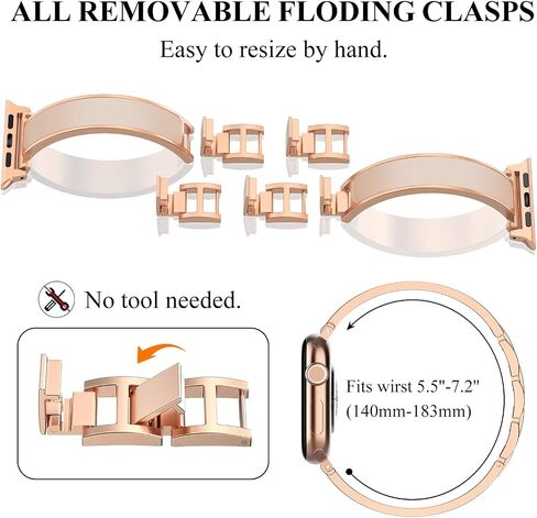 WINGLE Slim Watch Bands for Apple Watch Band Women 38mm 40mm 41mm 42mm 44mm 45mm 46mm Series 11 10 SE 3/2/1 Jewelry Dressy Bracelet Thin Metal Strap Designer Luxury Bangle for iWatch 9/8/7/6/5/4/3/2/1 in Saudi Arabia