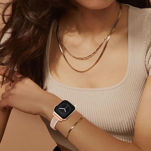 WINGLE Slim Watch Bands for Apple Watch Band Women 38mm 40mm 41mm 42mm 44mm 45mm 46mm Series 11 10 SE 3/2/1 Jewelry Dressy Bracelet Thin Metal Strap Designer Luxury Bangle for iWatch 9/8/7/6/5/4/3/2/1 in Saudi Arabia