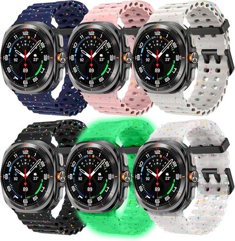 Soft Ocean Silicone Bands Compatible for Samsung Galaxy Watch Ultra 47mm(2025/2024) Band 47mm Men Women, Color Speckles Breathable Sport Replacement Strap in Saudi Arabia