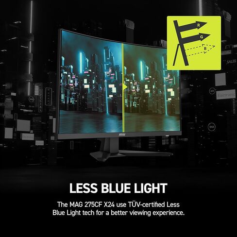 MSI MAG 275CF X24 27 بوصة 1920 × 1080 (FHD) شاشة ألعاب ، 240 هرتز ، المزامنة التكيفية ، HDR Ready ، HDMI ، VGA Port ، Vesa Mountable ، Tilt ، 4 جوانب إطار نحيف ، 0.5 مللي ثانية ، أسود ، أسود ، أسود in Saudi Arabia