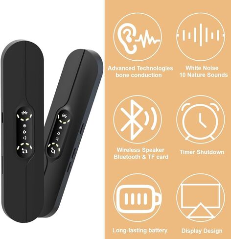 JIEEDRAP Pillow Speaker for Sleeping, Mini Bone Conduction Portable Sleep Aid with Stereo Bass, Bluetooth Sleep Bar for Deep Sleeping with White Noise, with Volume Control-Supports TF Function in Saudi Arabia