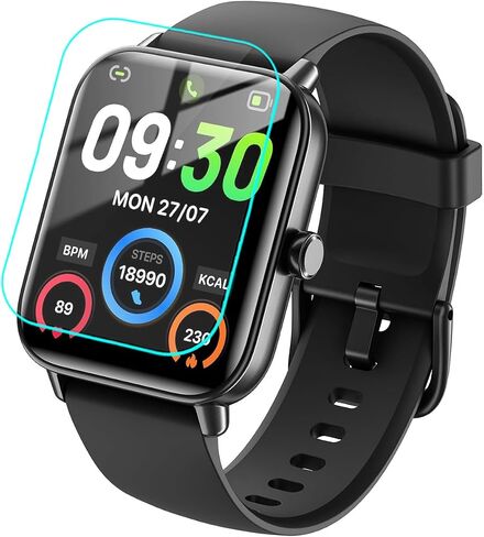 بالنسبة إلى Hingso Smart Watch ID208 Plus Screen Protector [5 Pack] HD Clear Soft Pet Film [anti-scratch] [Free Free] متوافق مع Hingso Enomir Fitpolo Quican Tensky Tensky SmartWatch ID208 Plus in Kuwait