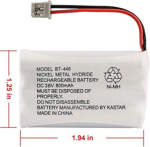 Kastar Cordless Phone Battery Replacement for Radio Shack 23-961 23-904 43-5561 43-5562 43-5862 and Uniden BT-446 BP-446 BT1005 BBTY0457001 BBTY0458001 in Saudi Arabia