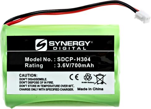Synergy Digital Cordless Phone بطاريات ، تعمل مع هاتف Ooma Telo Handset اللاسلكي ، حزمة التحرير والسرد تتضمن: بطاريات 2 × SDCP-H304 in Saudi Arabia