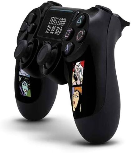 Skinit Skinit Gaming Gaming Skiner مع PS4 Pro/Slim Controller - Disney Cruella المرخص رسميًا (2021) تصميم نمط متحرك in Saudi Arabia