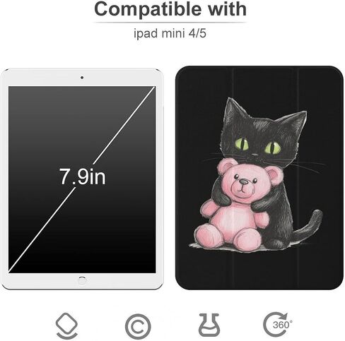 سود كات صديق تيدي بير مع حامل القلم رفيع الخفيفة الوزن trifold حامل متوافق مع iPad mini 4/5/6 mini4/5 （7.9in） in Kuwait