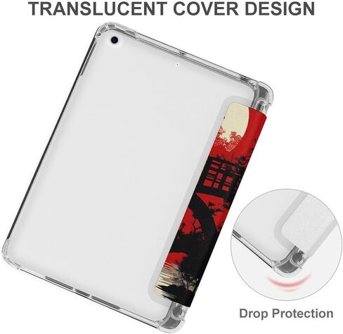 قضية Geisha Moon اليابانية مع حامل القلم Trifold Slim خفيف الوزن متوافق مع iPad Mini 4/5/6 Mini4/5 （7.9in） in Kuwait