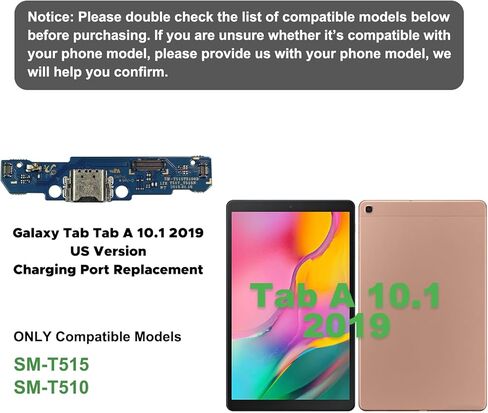 Charging Port Replacement Kit Compatible with Galaxy Tab A 10.1 2019, Dock Board USB-C Connector for Tab A 10.1 2019 SM-T510/T515 Tablet, with Repair Tools in Saudi Arabia