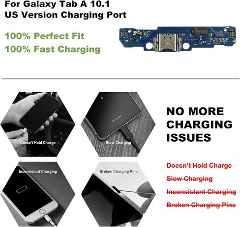 Charging Port Replacement Kit Compatible with Galaxy Tab A 10.1 2019, Dock Board USB-C Connector for Tab A 10.1 2019 SM-T510/T515 Tablet, with Repair Tools in Saudi Arabia
