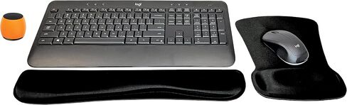 Logitech MK540 لوحة المفاتيح اللاسلكية المتقدمة والسرد النشط نمط الحياة النشط مكتب منزلي الحزمة الحديثة مع توهج صغير في مكبر صوت بلوتوث اللاسلكي المظلم ، وسادة معصم الهلام ووسادة الماوس in Saudi Arabia