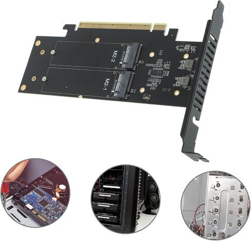 POPETPOP Nvme to Pci Express Adapter Card Ports Pci E Converter for High Speed SSD Supports Bifurcation Easy Installation Dual Sided Design Reliable Performance in Saudi Arabia