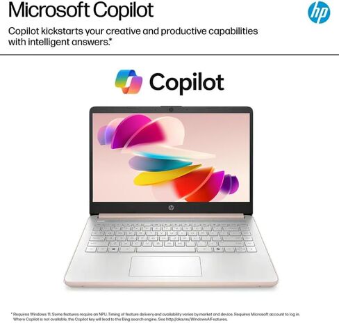HP 2025 كمبيوتر محمول 14 بوصة - Windows 11 Pro | منظمة العفو الدولية بزاوية | 11 ساعة الخليط والشحن السريع | 14 بوصة HD | N150 | 1 سنة Microsoft Office 365 | 16 جيجا بايت ذاكرة الوصول العشوائي ، 128GB UFS | الذهب الوردي in Kuwait