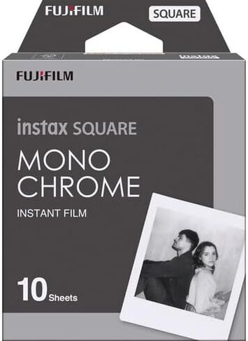 FUJIFILM INSTAX Square Monochrome Instant Film (Pack of 10) (100 Exposures) Bundle with Microfiber Cleaning Cloth in Saudi Arabia