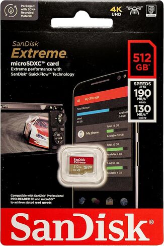 Sandisk MicroSDXC 512GB بطاقة ذاكرة متطرفة متوافقة مع Lenovo Legion Go & Legion Go Sysheld Maming System (SDSQXAV-512G-GN6MN) مع 1 كل شيء ما عدا قارئ بطاقة Microsd & SD STROMBOLI in Kuwait