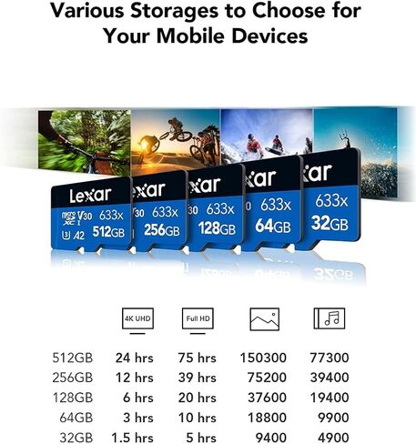 LEXAR عالية الأداء 633x microSDHC/MicroSDXC UHS-I بطاقة الذاكرة 32GB in Saudi Arabia