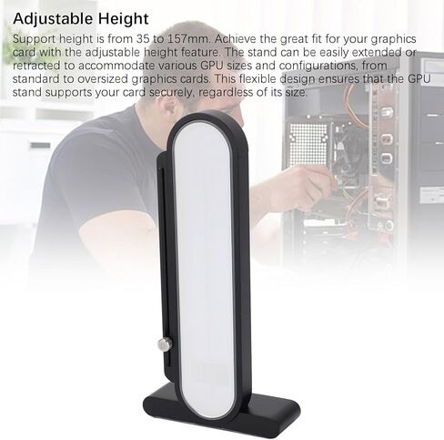 Zunate Argb GPU Support Bracket ، 5V 3 PIN RGB GPU حامل حامل ، RGB GPU حامل بطاقة SAG ، الطول القابل للتعديل ومكانة GPU مع شاشة درجة الحرارة للكمبيوتر in Saudi Arabia