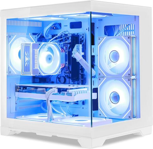 ألعاب الكمبيوتر كمبيوتر سطح المكتب-AMD Ryzen 5 5500 6-Core 3.6 GHz ، Geforce RTX 5060 8GB ، 16GB DDR4 3200MHz RAM ، 1TB PCIE SSD ، RGB Fan ، WiFi & Bluetooth Windows 11 Pro-White in Kuwait