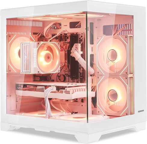 ألعاب الكمبيوتر كمبيوتر سطح المكتب-AMD Ryzen 5 5500 6-Core 3.6 GHz ، Geforce RTX 5060 8GB ، 16GB DDR4 3200MHz RAM ، 1TB PCIE SSD ، RGB Fan ، WiFi & Bluetooth Windows 11 Pro-White in Kuwait