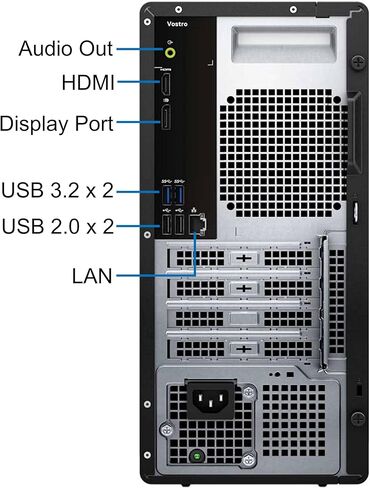 Dell Vostro 3030 Tower Desktop Computer, Intel Core i5-12400, 32GB RAM, 1TB NVMe SSD, Intel UHD 770 Graphics, Wi-Fi, Bluetooth, Windows 11 Pro, Black in Saudi Arabia
