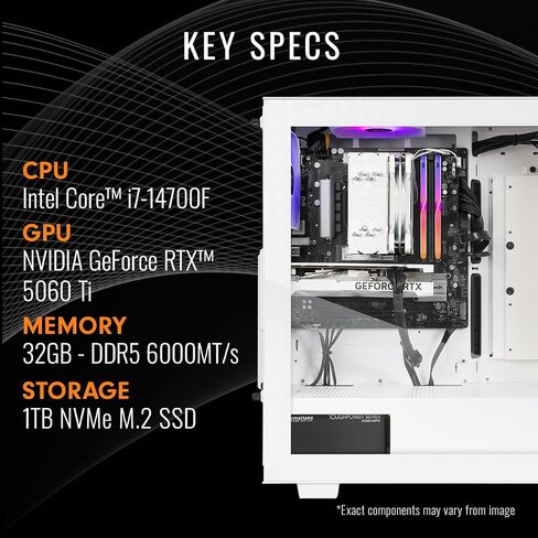 Thermaltake LCGS View 1460TS-350 Gaming Desktop (Intel Core™ i7-14700F, 32GB 6000MT/s DDR5 RGB Memory, NVIDIA GeForce® RTX 5060 Ti, 1TB NVMe M.2, WiFi, Windows 11) V35S-B76S-56T-LCS in Saudi Arabia