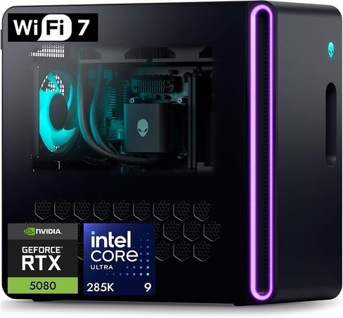 Dell Alienware Aurora R16 Gaming Desktop - Nvidia RTX 5080 GDDR7 16GB (Beats RTX 4090) | Intel Ultra 9 285k (حتى 5.7 جيجا هرتز) | Wi | Fi 7 ، Win11 Pro | 1000W سائل | مبرد (64 جيجابايت DDR5 | 2TB SSD | 2TB HDD) in Saudi Arabia
