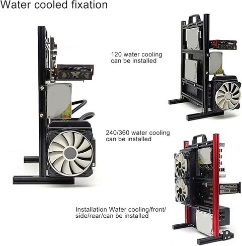 علبة Air ITX Open ، حالة كمبيوتر ITX ، حالة كمبيوتر DIY ITX ، مفتوح هيكل إطار الألومنيوم المتوافق مع اللوحات الأم ITX ولوحات الأم 17x17/17x19 ، وهكل تبريد الماء in Kuwait