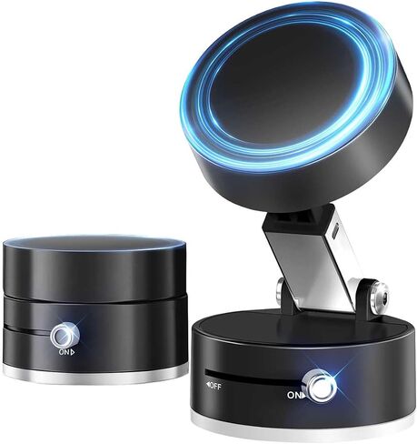 Vacuum Magnetic Car Phone Holder,360° Magnetic Suction Cup Phone Mount,Foldable Strong Magnetic Cell Phone Holder Stand for Car/Gym/Mirror/Kitchen/Smooth Surface,for Mag Safe for All Smartphones in Saudi Arabia