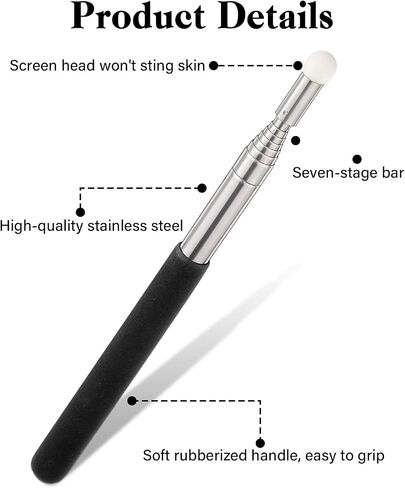 2 Pcs Long Sticks, Telescoping Teaching Presentation Pointers, Multipurpose Teacher Pointer Stick, Wireless Smooth Sensitive Pointers Sticks for Classroom Touchscreen, Black in Saudi Arabia