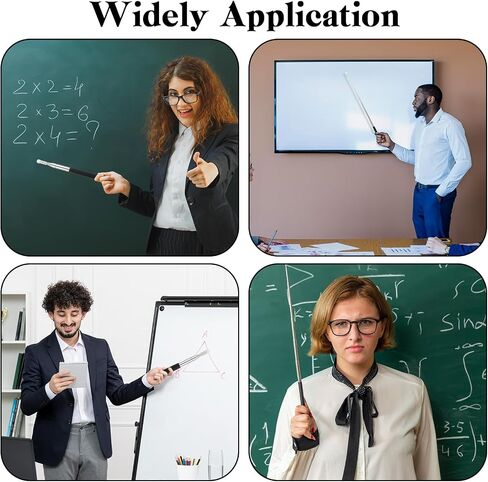 2 Pcs Long Sticks, Telescoping Teaching Presentation Pointers, Multipurpose Teacher Pointer Stick, Wireless Smooth Sensitive Pointers Sticks for Classroom Touchscreen, Black in Saudi Arabia