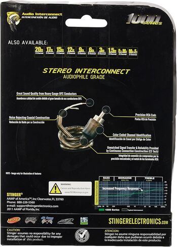Stinger SI121.5 1.5ft 1000 سلسلة من قناة 2 قناة Audiophile Clister RCA Connect interconnect in Kuwait