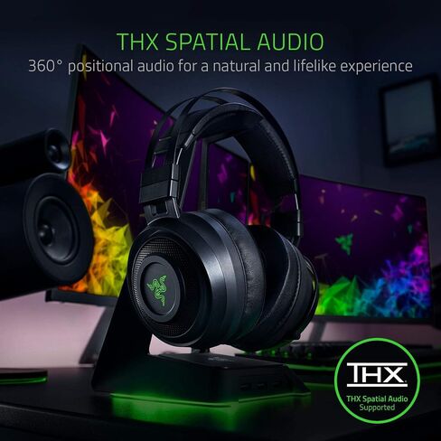 Razer Nari Wireless: Thx Audio Audio - Mooding Geling Gelinged Cushions - 2.4 Ghz Wireless Audio - Gaming Meadso Meads for PC ، PS4 ، Switch & Mobile Devices (READED) in Kuwait
