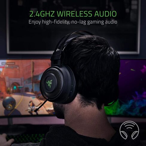 Razer Nari Wireless: Thx Audio Audio - Mooding Geling Gelinged Cushions - 2.4 Ghz Wireless Audio - Gaming Meadso Meads for PC ، PS4 ، Switch & Mobile Devices (READED) in Kuwait