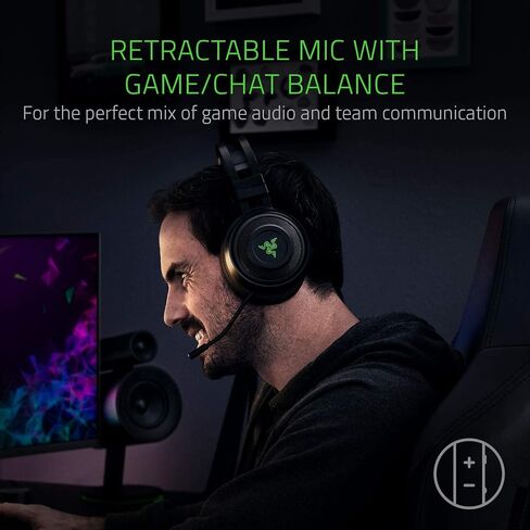 Razer Nari Wireless: Thx Audio Audio - Mooding Geling Gelinged Cushions - 2.4 Ghz Wireless Audio - Gaming Meadso Meads for PC ، PS4 ، Switch & Mobile Devices (READED) in Kuwait