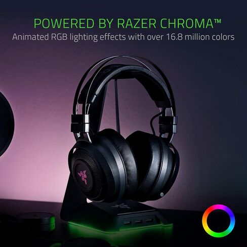 Razer Nari Wireless: Thx Audio Audio - Mooding Geling Gelinged Cushions - 2.4 Ghz Wireless Audio - Gaming Meadso Meads for PC ، PS4 ، Switch & Mobile Devices (READED) in Kuwait